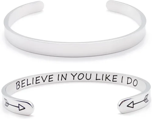 Miniatura 253 de Pulseras inspiradoras para mujer, joyería de acero inoxidable, con refranes, pulsera motivacional con mensaje oculto, pulseras grabadas para mejor