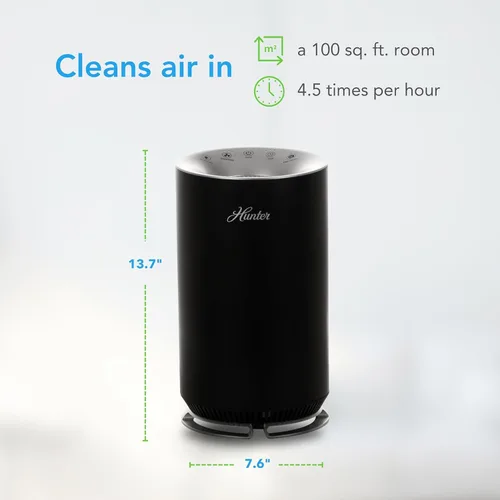 Miniatura 2 de Hunter HP125 AirX EcoSilver HEPA - Purificador de aire digital para habitaciones pequeñas, color gris