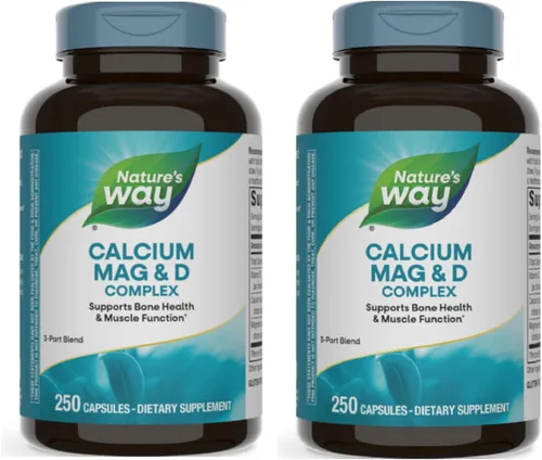 Nature's Way Complejo de calcio, magnesio y vitamina D3, huesos y dientes saludables, función muscular y relajación*, sin gluten, 250 cápsulas (el