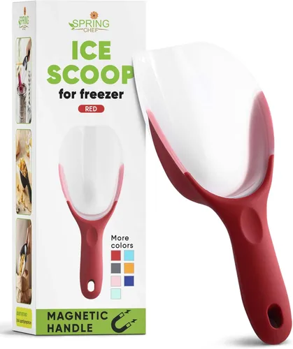 Miniatura 21 de Spring Chef Pala magnética para hielo para congelador, pala de hielo translúcida de plástico flexible sin BPA con mango de agarre suave, pala