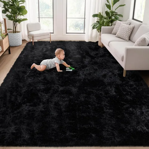 Miniatura 15 de Alfombra de pasillo 2x6 para dormitorio: Alfombras suaves de pelo largo lavables, pequeña alfombra de interior de felpa difusa para pasillo, junto a