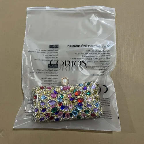 Miniatura 8 de Bolso de noche de diamantes de imitación para mujer, bolso de mano multicolor de lujo, bolso de boda nupcial