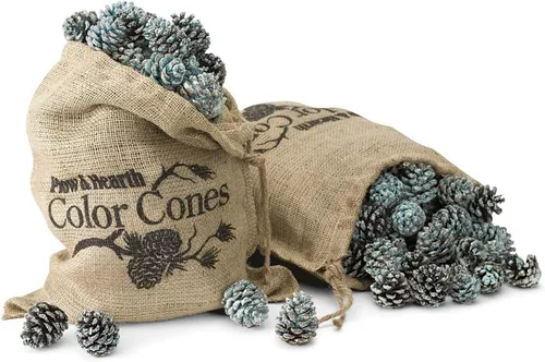 Miniatura 8 de Piñas de colores para chimenea Plow & Hearth, piñas de pino con llama cambiante de arcoíris para alegría navideña, accesorios para quemar con centro