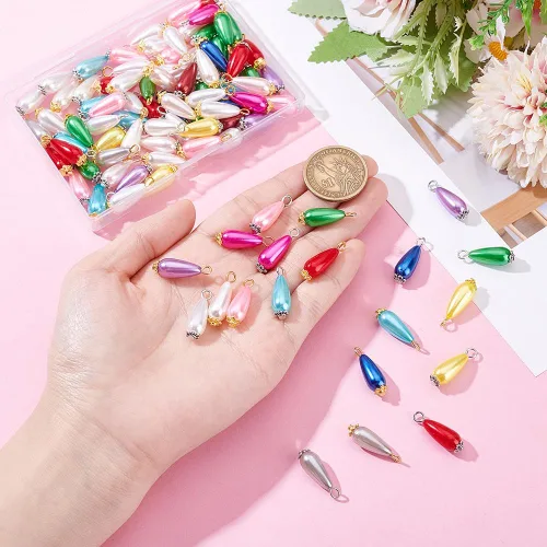 Miniatura 4 de Colgantes de perlas colgantes de perlas colgantes de perlas de plástico ABS colgantes de perlas de imitación para hacer collares, accesorios