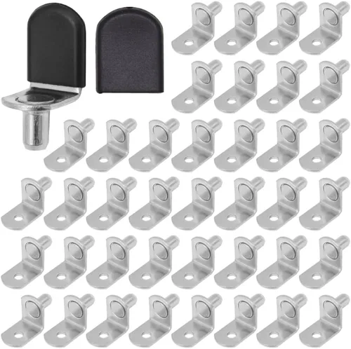 Miniatura 8 de 50 clavijas de soporte de estante con funda de goma para estantes de vidrio (bronce/L)