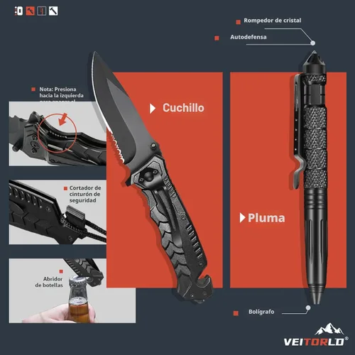 Miniatura 2 de VEITORLD Gifts for Men Dad Husband Him Fathers Day, Survival Gear and Equipment 12 in 1, Survival Kits, Cool Unique Fishing Hunting Anniversary