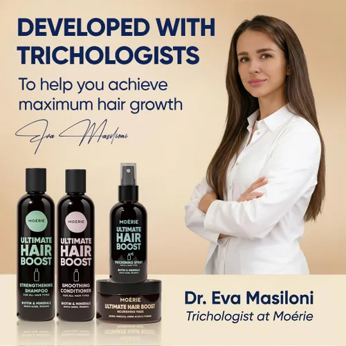 Miniatura 8 de Moérie Champú para el crecimiento del cabello, acondicionador, spray y máscara para hombres y mujeres, solución de pérdida de cabello con biotina