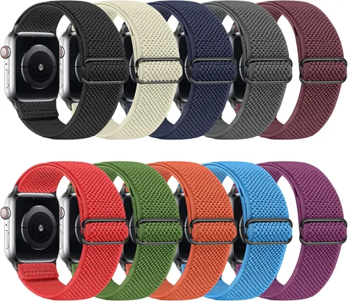 Miniatura 8 de Tiptops Paquete de 10 correas elásticas de reloj compatibles con Apple Watch de 1.496 pulgadas, 1.575 pulgadas, 1.614 pulgadas, 1.654 pulgadas