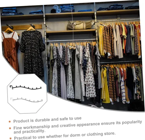 Miniatura 5 de Zerodeko 2 ganchos de ropa de acero inoxidable para tienda de ropa, perchero para perchero, ganchos para tienda de ropa, colgador de ropa, perchero