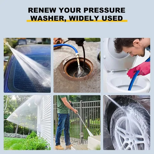 Miniatura 7 de OCPTY Water Pressure Washer Hose 3/8" 50ft 6000 psi Gray 2-Braid R2 Kink Resistant, Hot and Cold Water Max 248°F, Non-Marking
