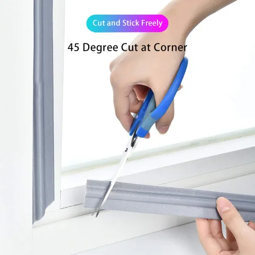 Miniatura 4 de Cinta de sello de espuma autoadhesiva para ventana de 26 pies, burlete de ventana y sellado lateral de puerta insonorizado, barrido inferior de Gris