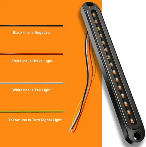 Miniatura 3 de 2 luces LED de 12V-24V con 30 LED, luz trasera roja y amarilla para remolque, señal de giro, luz secuencial de identificación, barra de luz trasera