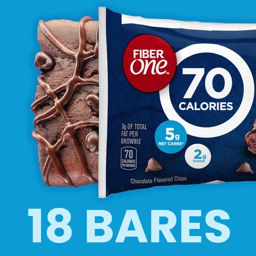 Miniatura 4 de Brownie barrita de 90 calorías, menta caramelo, mega paquete de 18 barras de fibra, 16 onzas, Fiber One
