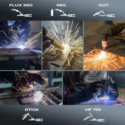 Miniatura 2 de Sunstac Cortador de plasma 5 en 1 y soldador combinado, CUT/TIG/MIG/Flux MIG/MMA, cortador de plasma 50A, TIG y MIG de 200 A, soldador STICK de 180