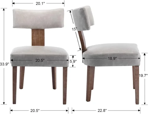 Miniatura 2 de RIVOVA Juego de 4 sillas de comedor modernas de mediados de siglo, tapizadas de piel sintética, sillas Parson modernas sin brazos de cocina, sillas