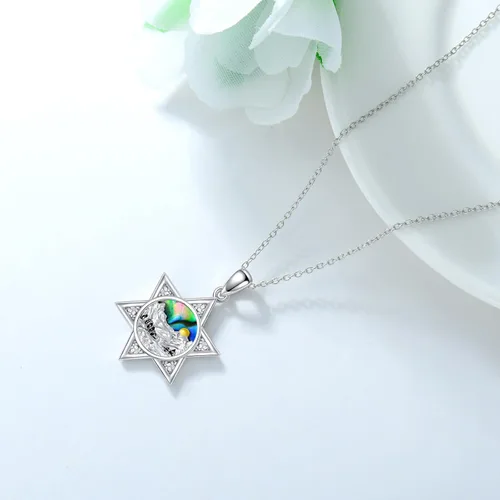 Miniatura 5 de PROESS Collar de plata de ley con colgante de montaña y sol de semilla de mostaza/masónico/brújula para mujeres y hombres, collar con colgante