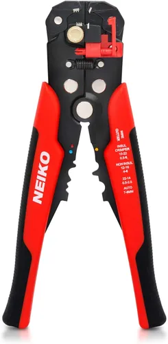 NEIKO 01924A Pinzas autoajustables automáticas de 3 en 1 para pelar, cortar y crimpar cables, corta hasta 10 AWG