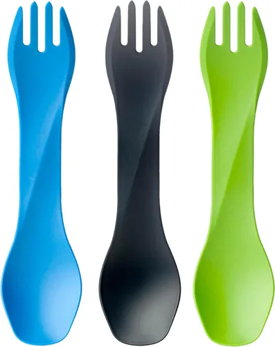 Miniatura 17 de humangear GoBites Uno Mini - Juego de 3 utensilios de viaje y campamento, utensilios de comedor portátiles y compactos, material seguro