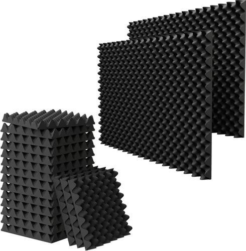 Miniatura 11 de Paquete de 6 espuma acústica de 1.5 x 12 x 12 pulgadas, espuma de caja de huevos a prueba de sonido (diseño más insonorizante), paneles acústicos