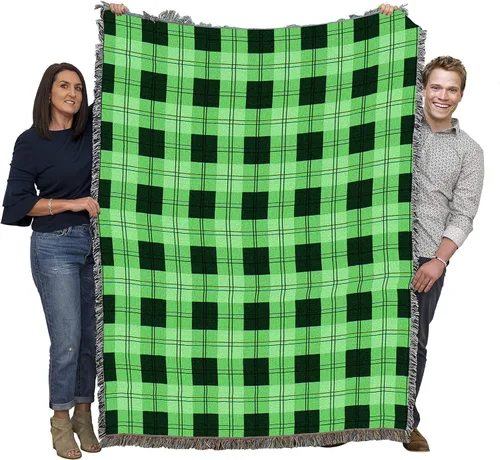 Miniatura 23 de Pure Country Weavers - Manta a cuadros Black Watch Tartan - Tapicería de regalo tejida con patrones, de algodón - Fabricada en Estados Unidos (72x54)