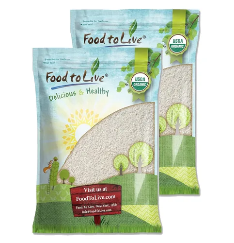 Food to Live Harina orgánica de centeno blanco, 16 libras, sin OMG, sin blanquear, ligera, proteína media, vegana, kosher, bayas finamente molidas,