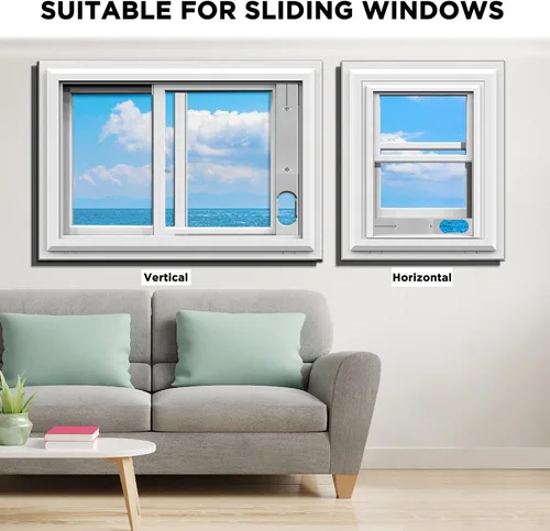 Miniatura 5 de TURBRO Kit de ventilación de ventana de aire acondicionado portátil, placa deslizante para aire acondicionado portátil, longitud ajustable, kit