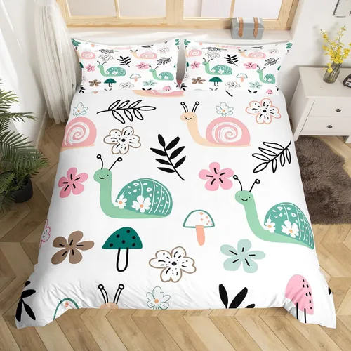 Decoración de habitación kawaii, juego de funda de edredón arcoíris para niñas, tamaño individual, para niños y niños, lindo diseño de nubes,