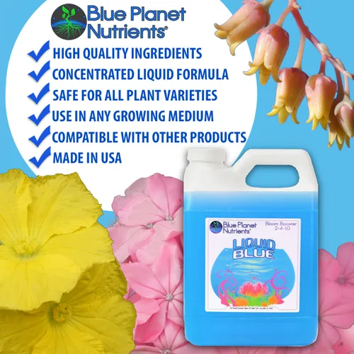 Miniatura 3 de Bloom Booster Fertilizante líquido PK Enhancer - Blue Planet Nutrients Liquid Blue para flores y rendimientos más grandes - galón
