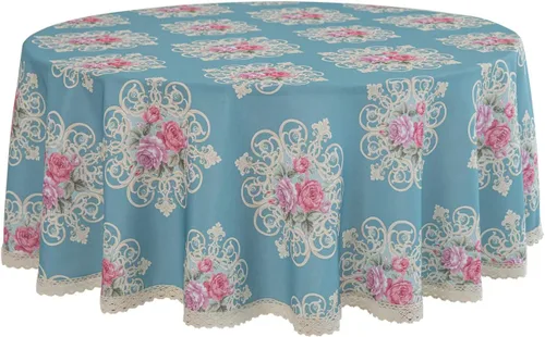 Miniatura 18 de Mantel rectangular con estampado floral de 60 x 84 pulgadas, resistente a las manchas e impermeable, mantel de vino para cocina, comedor, decoración