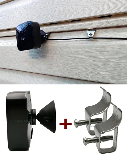 Miniatura 8 de Ganchos laterales de vinilo (paquete de 12) – Tornillos resistentes sin agujeros, colgador de acero inoxidable para montar cámara de seguridad