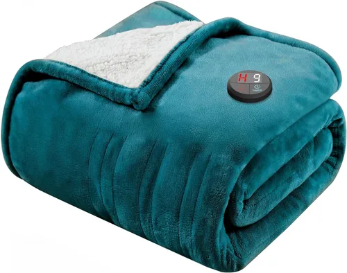 GOTCOZY Manta Térmica Eléctrica 50 x 60 pulgadas - Manta Eléctrica con Botón de Un Toque 10 Niveles de Calefacción y 9 Ajustes de Tiempo Manta