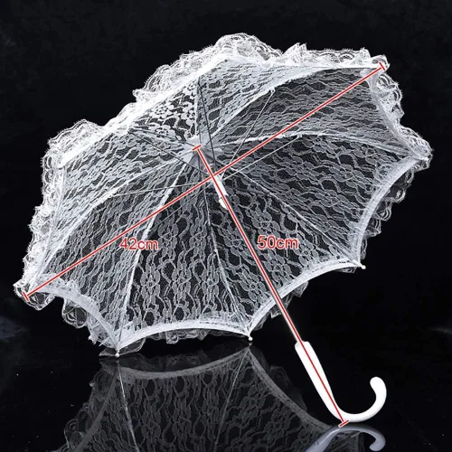 Miniatura 6 de La Moda De Encaje De Flor De Sol Paraguas De Algodón Bordado De Novia Paraguas De Encaje Sombrilla Romántico De Novia Paraguas Decoraciones De La