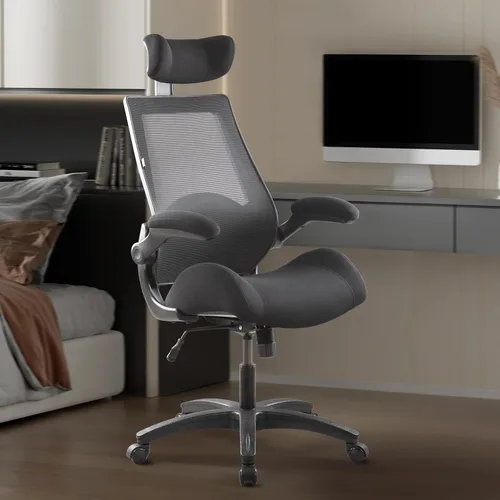 Miniatura 2 de BOLISS Silla de escritorio ergonómica de oficina de 400 libras, grande y alta con asiento ancho, silla ejecutiva de malla con respaldo alto con Negro