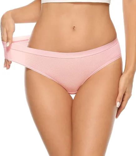 Miniatura 3 de Xibing Paquete de 10 bragas de bikini elásticas transpirables para mujer, cintura baja, malla hipster