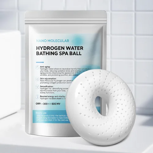 Bombas de bola de baño de hidrógeno para aliviar los músculos y el estrés - Bombas de hidrógeno molecular H2 para spa y remojo de agua rica en Blanco