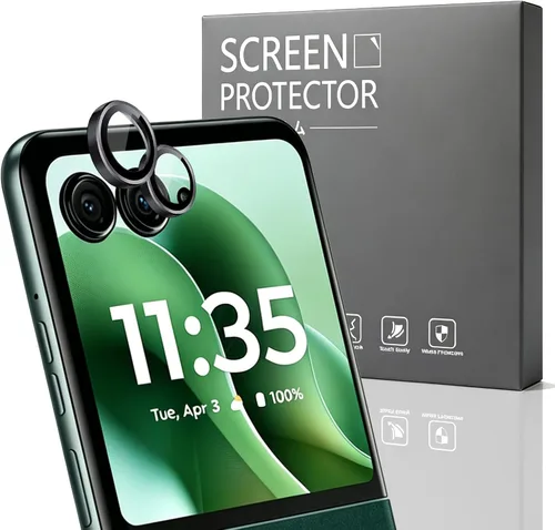Miniatura 10 de Paquete de 1 marco de lente de cámara para Samsung Galaxy Z Flip 4/Z Flip 5, protector de pantalla de vidrio 9H, antiarañazos, vidrio templado