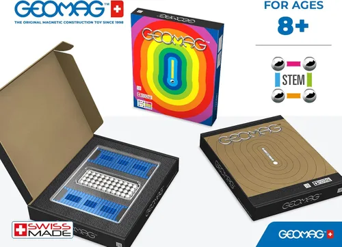 Miniatura 5 de Geomag Masterbox - Juguetes magnéticos para niños a partir de 8 años, 248 imanes educativos azules para niños, bloques magnéticos, azulejos