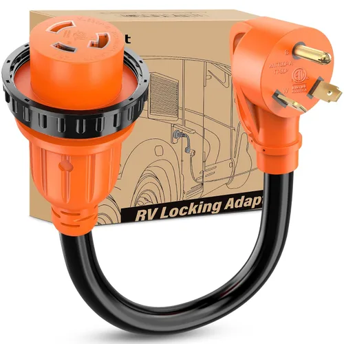 Miniatura 28 de Nilight - 50033R Adaptador de enchufe RV de 18 pulgadas, 50 amperios a 30 amperios, adaptador eléctrico de Dogbone de alta resistencia con mango 115G
