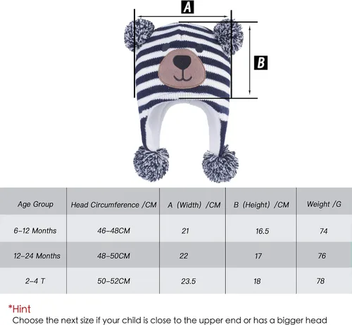 Miniatura 6 de LANGZHEN Gorro de invierno para niños pequeños gorro cálido con forro polar para bebés y niñas