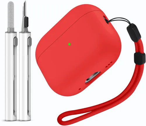 Miracase Funda diseñada para Airpods Pro 2ª con kit de limpieza, fundas suaves para Airpod Pro 2 (2023/2022), funda de silicona líquida visible LED