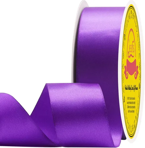 Miniatura 216 de Cinta de satén blanca antigua de doble cara de 1-1/2 pulgadas x 50 yardas, cinta de poliéster para envolver regalos, día de San Valentín, bodas