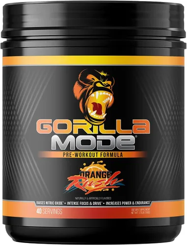 Miniatura 7 de Gorilla Mind Pre entrenamiento - Bombas masivas de energía de enfoque láser - L-citrulina, creatina, L-tirosina, betaína, hidroprime, alfa-GPC, 400