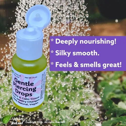 Miniatura 5 de Urban ReLeaf Gotas de perforación suaves: calma y calma el tejido, facilita los cambios de joyería, 100% natural, vegano. Perfecto para pieles