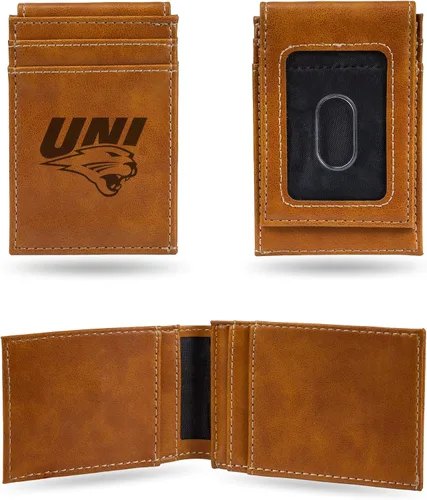 Miniatura 60 de Cartera de bolsillo frontal grabada con láser NCAA - Compacta/Cómoda/Delgada