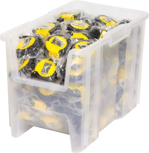 Miniatura 5 de Akro-Mils 13014 Stak-N-Store - Contenedor de almacenamiento de plástico apilable de servicio pesado con frente abierto