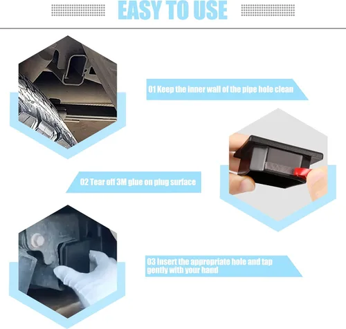 Miniatura 4 de BASIKER Tapones para Orificios de Tubo del Bastidor para Ford F150 Raptor 2017-2019 Tapas Anti Suciedad Barro y Residuos Tapones para Orificios