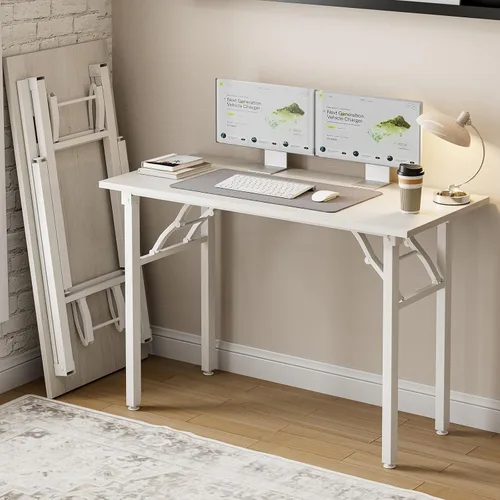 Miniatura 15 de Frylr Pequeño escritorio plegable para computadora, mesa portátil de 35.8 pulgadas para manualidades y estudio, escritorio ligero para espacios
