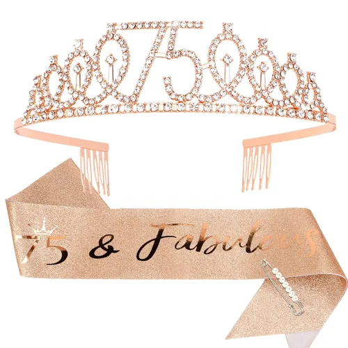 Miniatura 46 de CIEHER Corona de cumpleaños de 10 años, banda + juego de alfileres de perlas - Decoraciones y regalos para favores de fiesta de cumpleaños de 10 10º