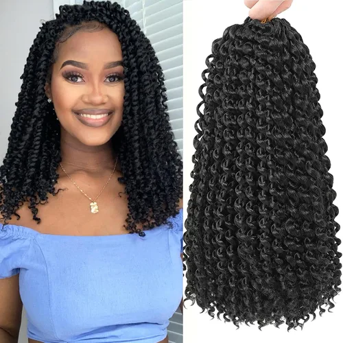 Miniatura 19 de Cabello Passion Twist de 24 pulgadas, 8 paquetes de cabello Passion Twist de ganchillo para mujeres, cabello trenzado Passion Twists largo bohemio