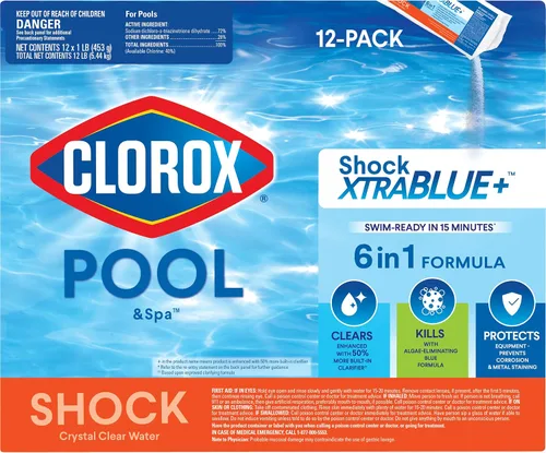 Miniatura 10 de Clorox® Pool&Spa™ Shock XTRABLUE® Plus, mata bacterias y algas en piscinas, listo para nadar en 15 minutos, (paquete de 6)
